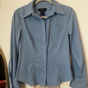 Express Sky Blue Stretch Shirt